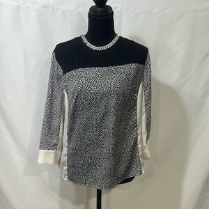 Cynthia Rowley Black and White Dotted Blouse